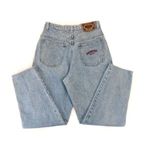 Vintage 90s Paris Sports Blues High Rise Baggy Leg Light Wash Mom Jeans